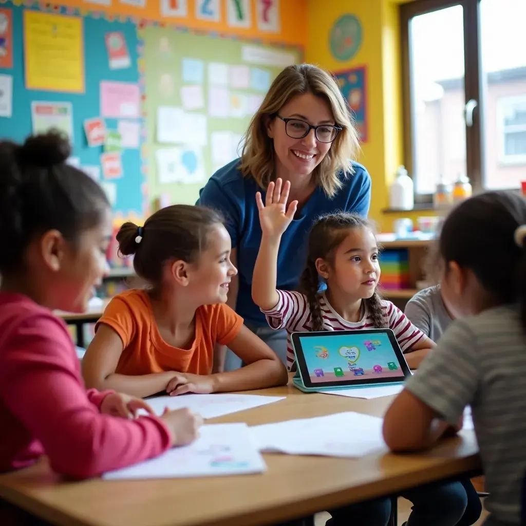 A vibrant poster showcasing the features of the “Hybrid Experience Designer” in action.